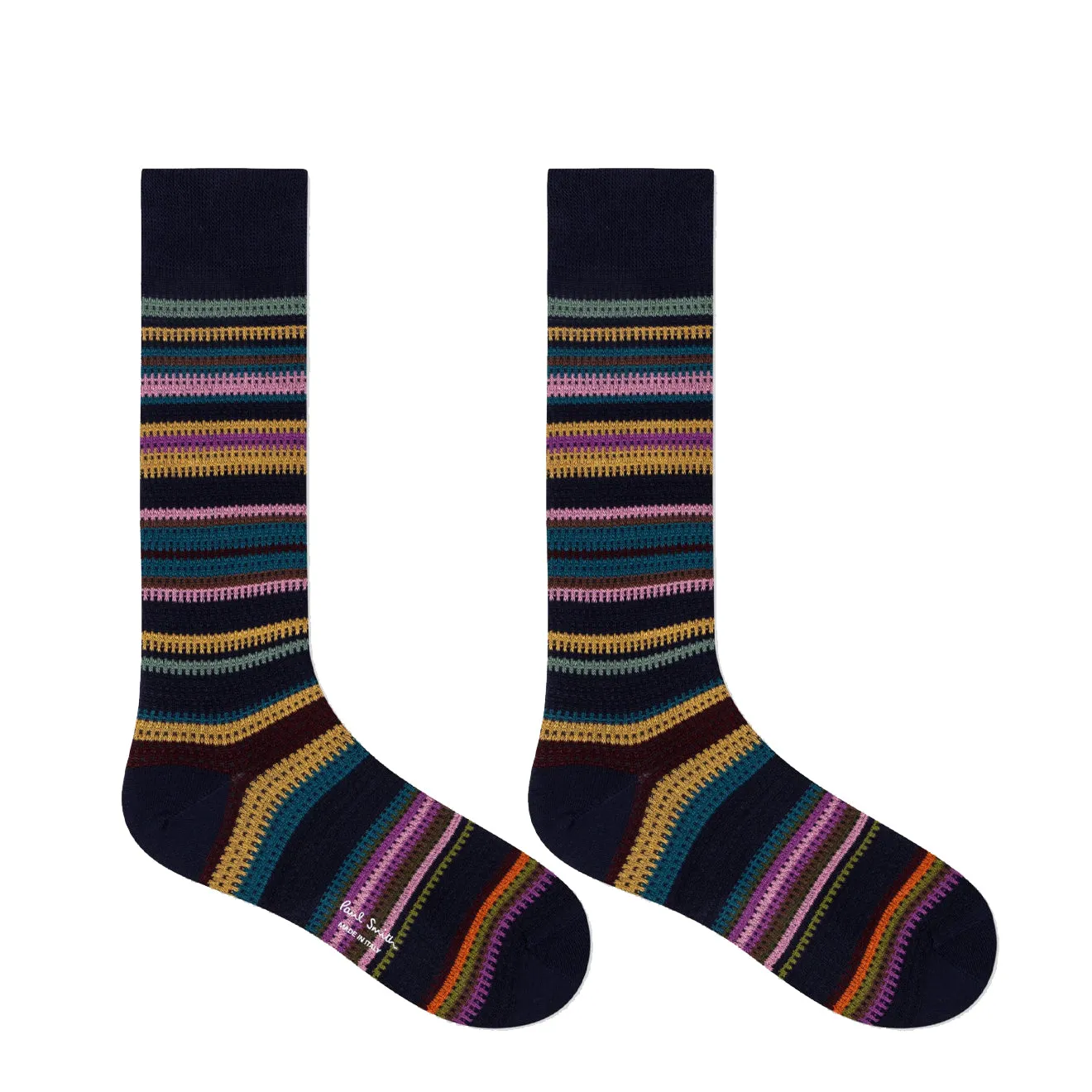 Paul Smith Stripe Socks Three Pack Navy Mix