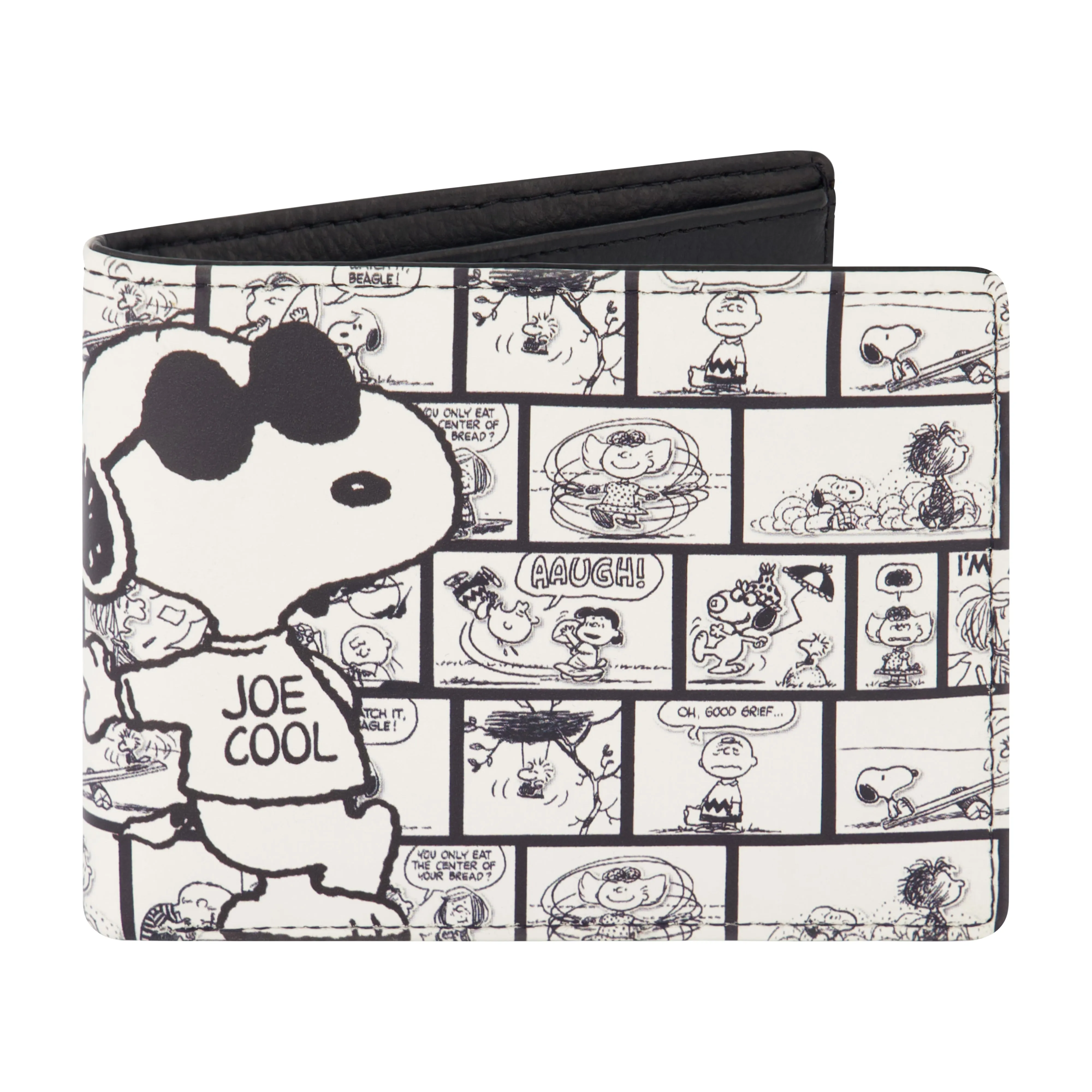 PEANUTS JOE COOL COMIC AOP Bifold Wallet, Slim Wallet with Decorative Tin for Men and Women