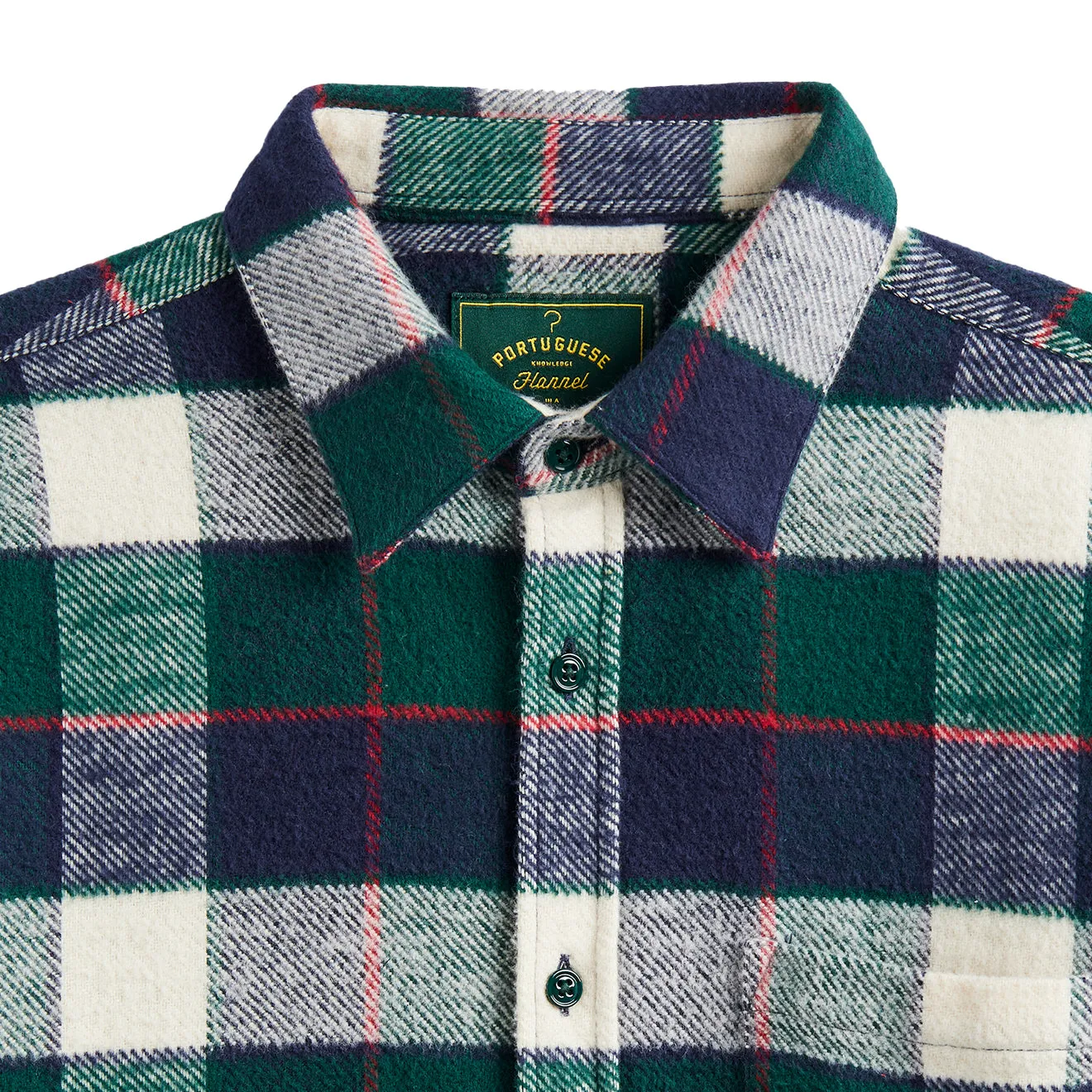 Portuguese Flannel Bottle Shirt Green / Blue