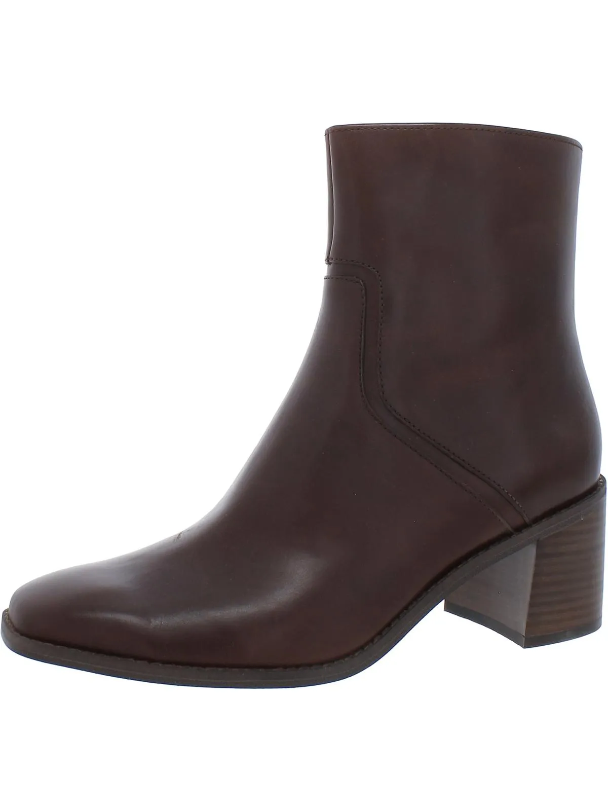 Reformation Erica Womens Leather Stacked Heel Ankle Boots