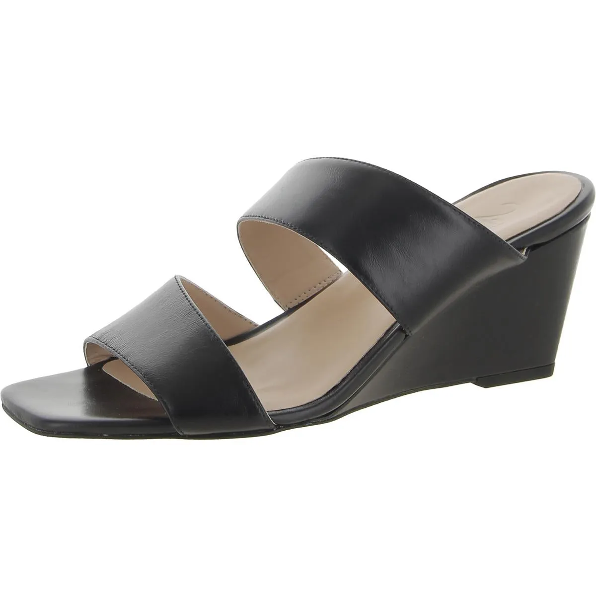 Reformation Vennice Womens Leather Slide Wedge Sandals