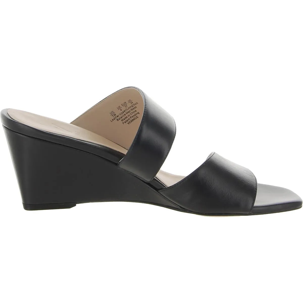 Reformation Vennice Womens Leather Slide Wedge Sandals