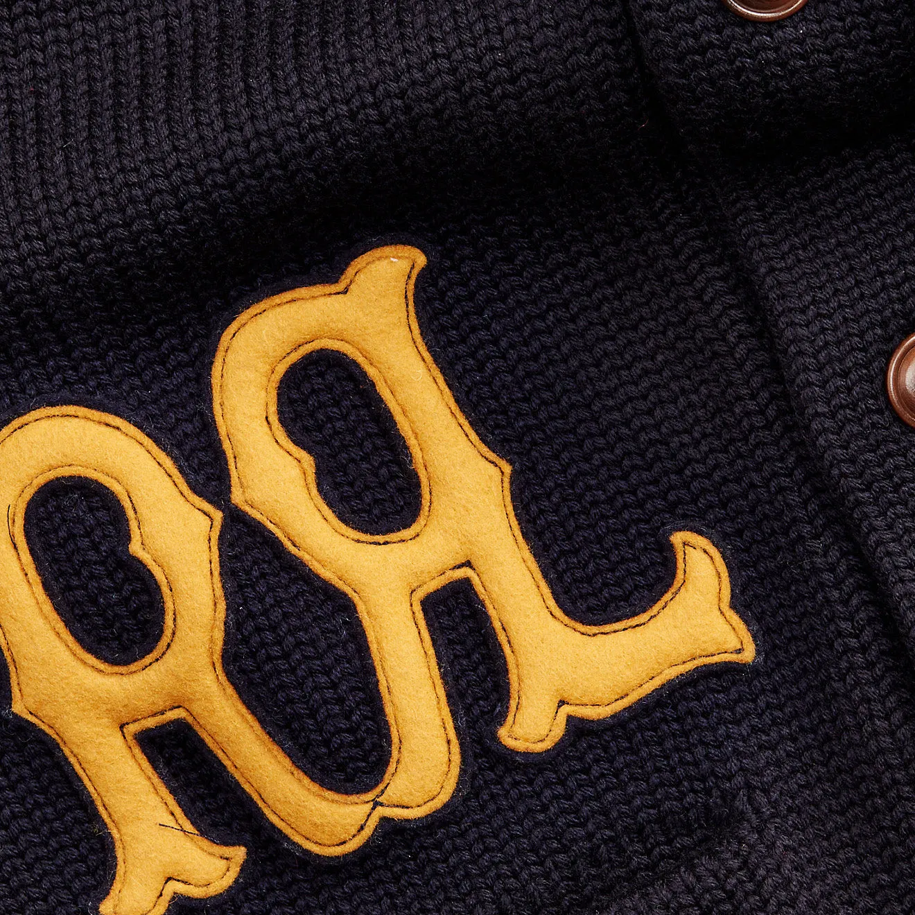 RRL by Ralph Lauren Appliqued Wool Cardigan Navy
