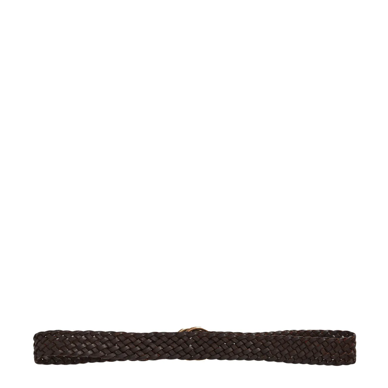 RRL by Ralph Lauren Braided Leather Belt Dark Brown