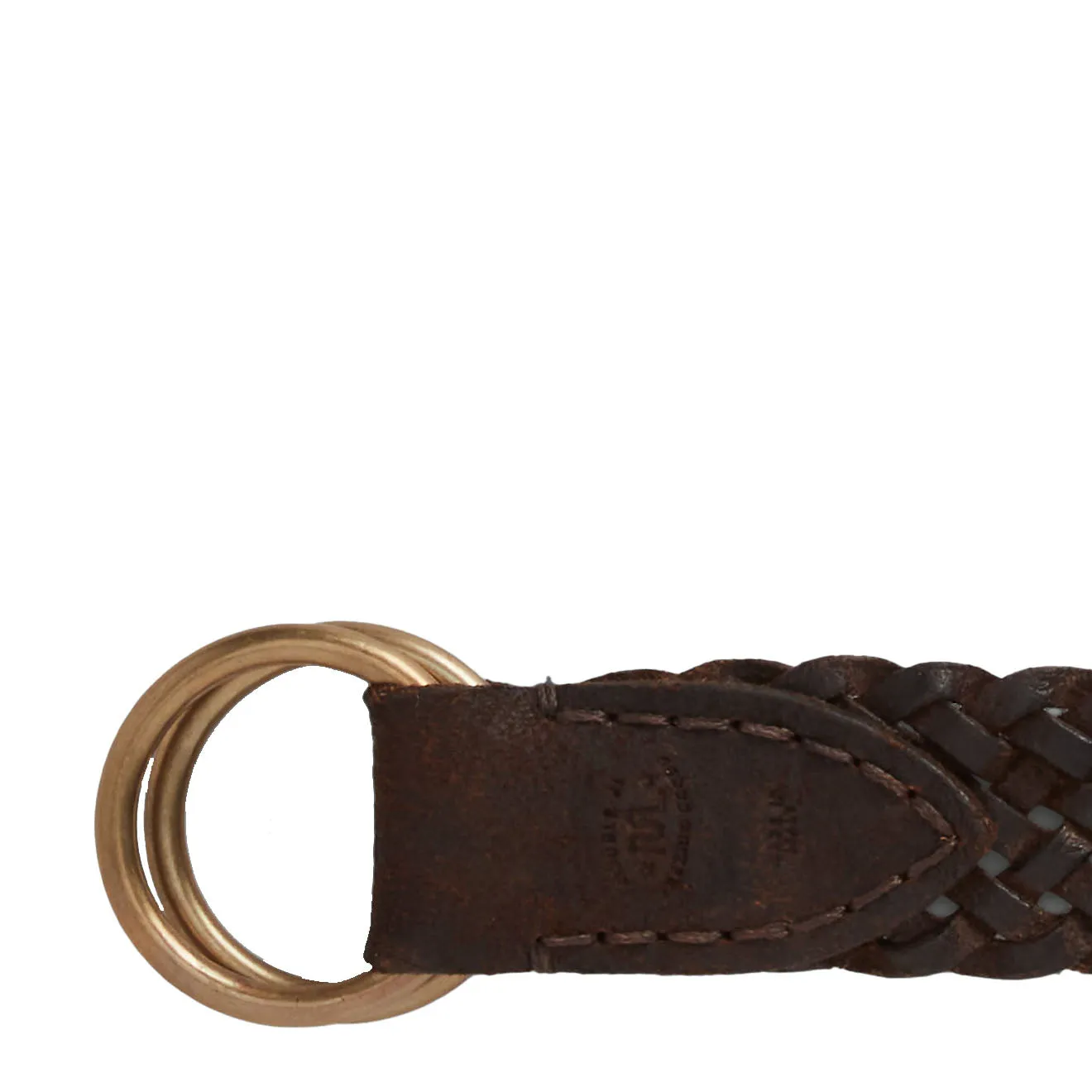 RRL by Ralph Lauren Braided Leather Belt Dark Brown