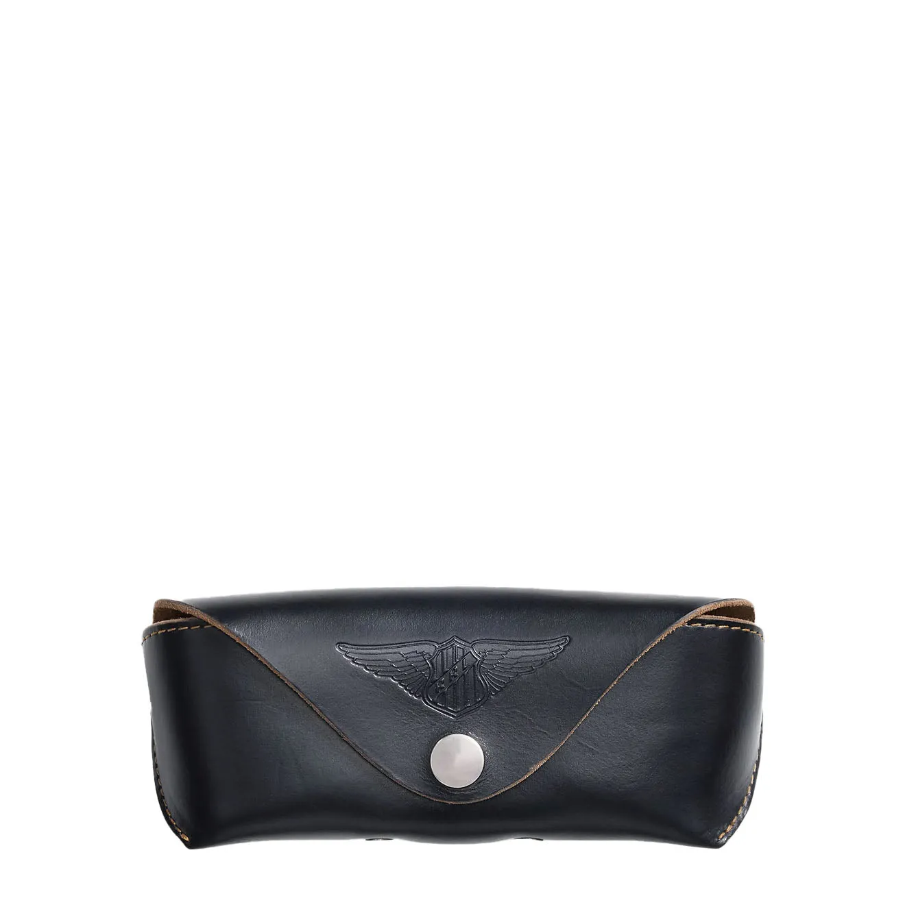 RRL By Ralph Lauren Leather Eyeglass Case Black Over Brown