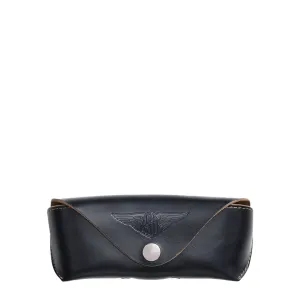 RRL By Ralph Lauren Leather Eyeglass Case Black Over Brown