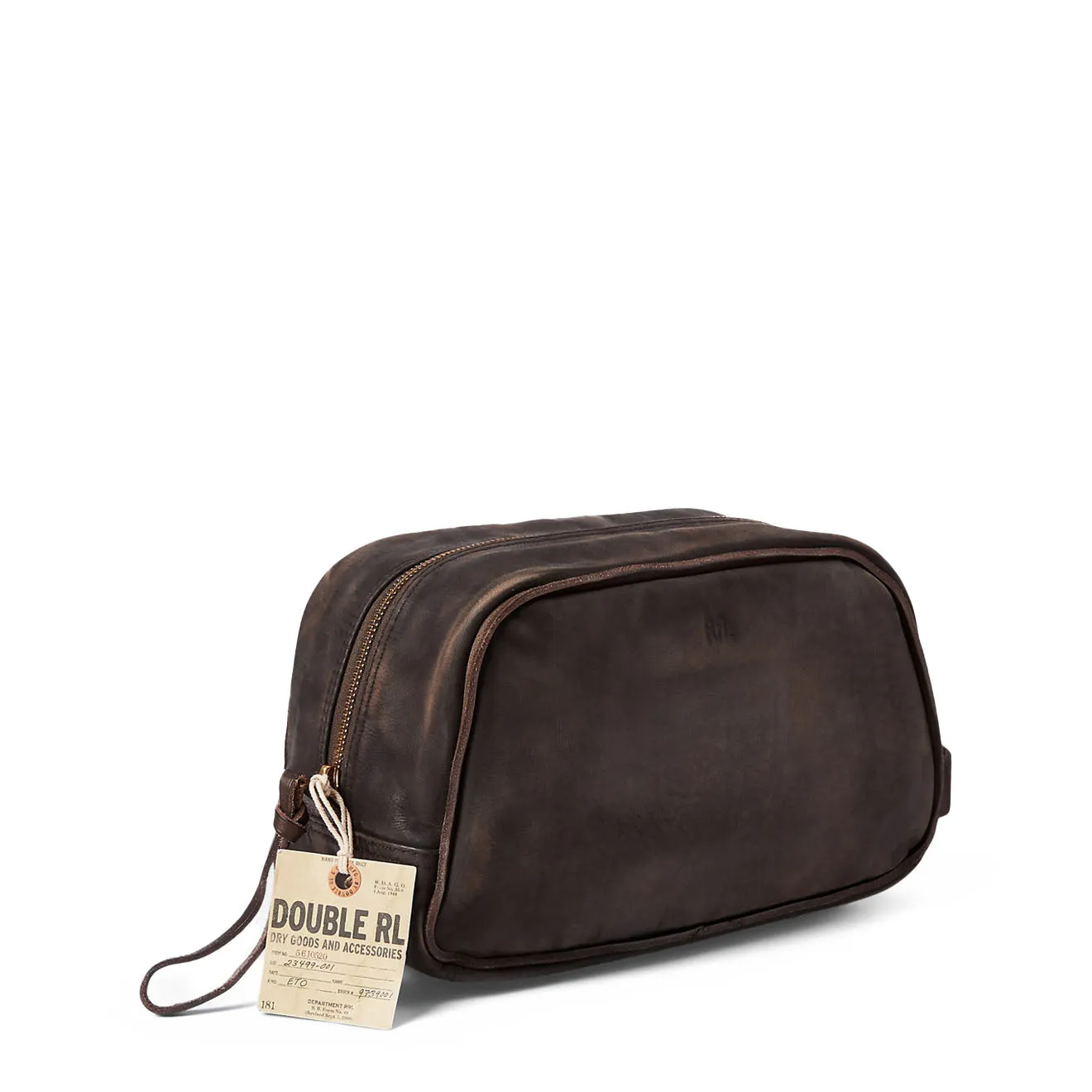 RRL By Ralph Lauren Leather Travel Case Dark Brown