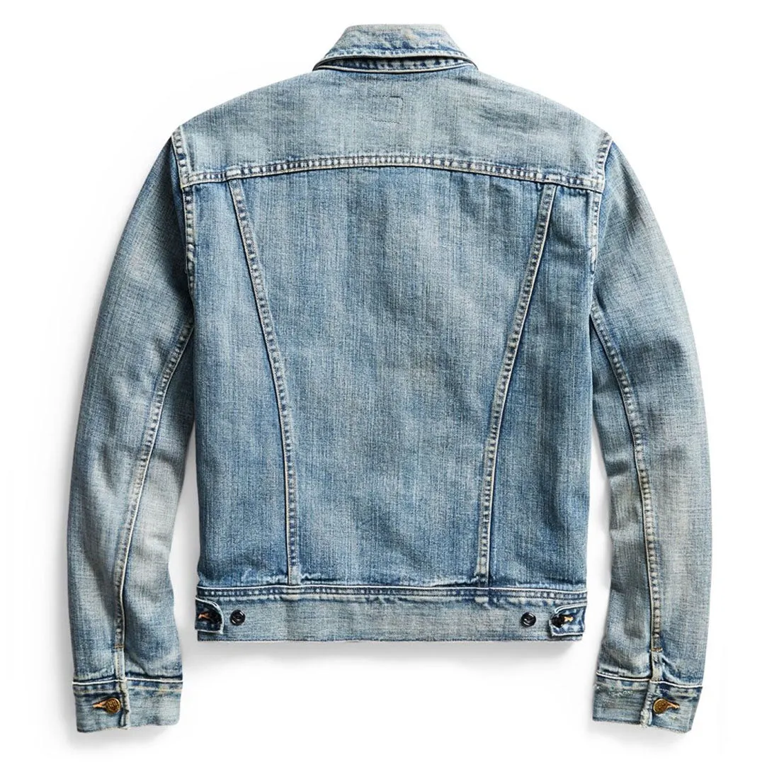 RRL by Ralph Lauren Leeland Indigo Denim Trucker Jacket Leeland Wash