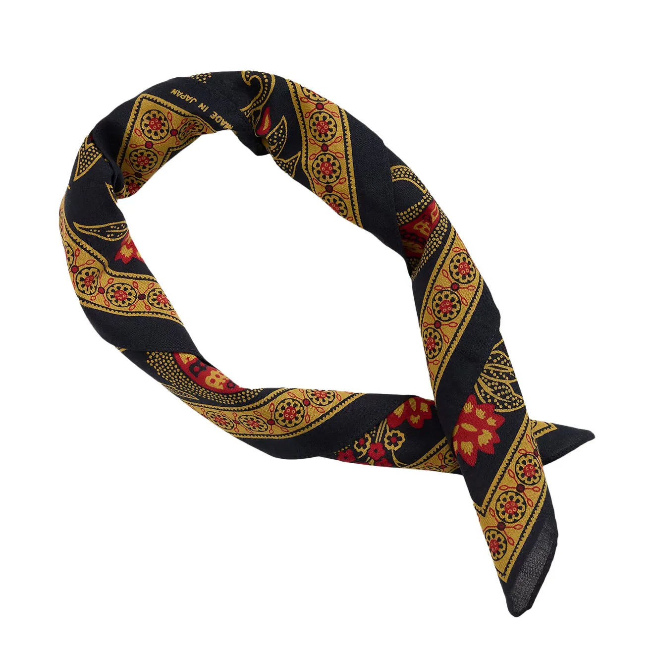 RRL By Ralph Lauren Motorcyclist-Print Cotton Bandanna Navy/Yellow/Red