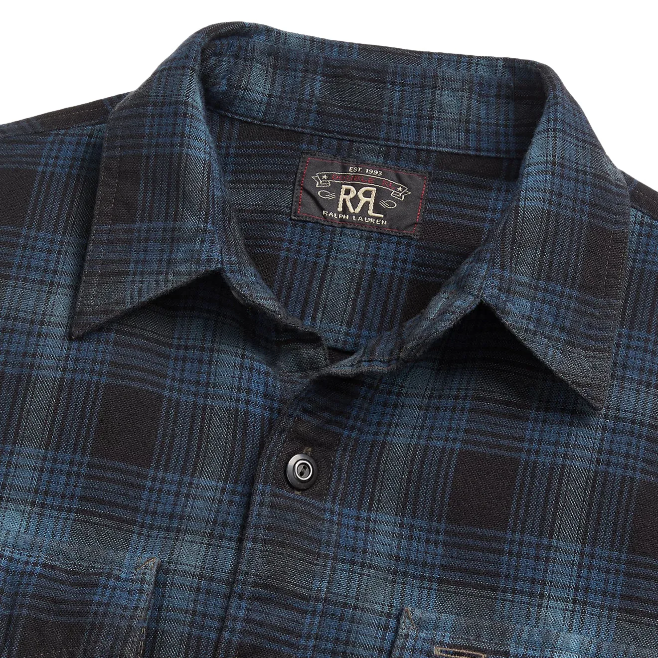 RRL by Ralph Lauren Plaid Canvas Workshirt Blue / Black
