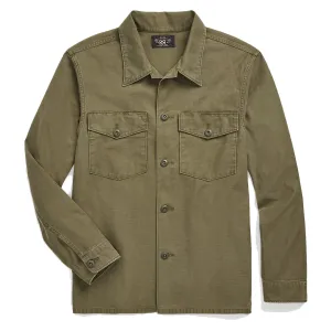 RRL by Ralph Lauren Reverse-Sateen Overshirt Olive