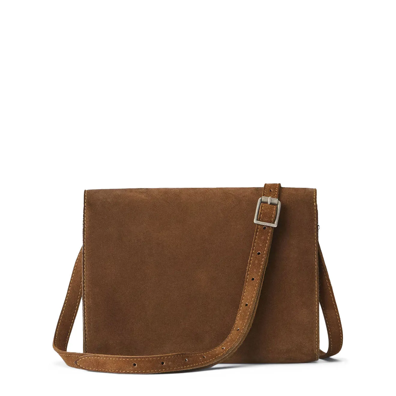 RRL By Ralph Lauren Roughout Suede Crossbody Bag Brown