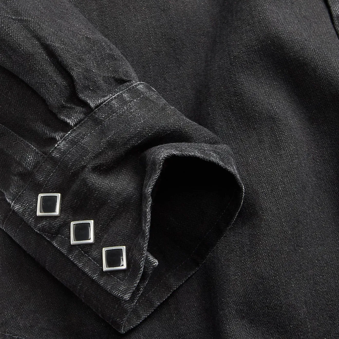 RRL by Ralph Lauren Slim Fit Denim Western Shirt Black