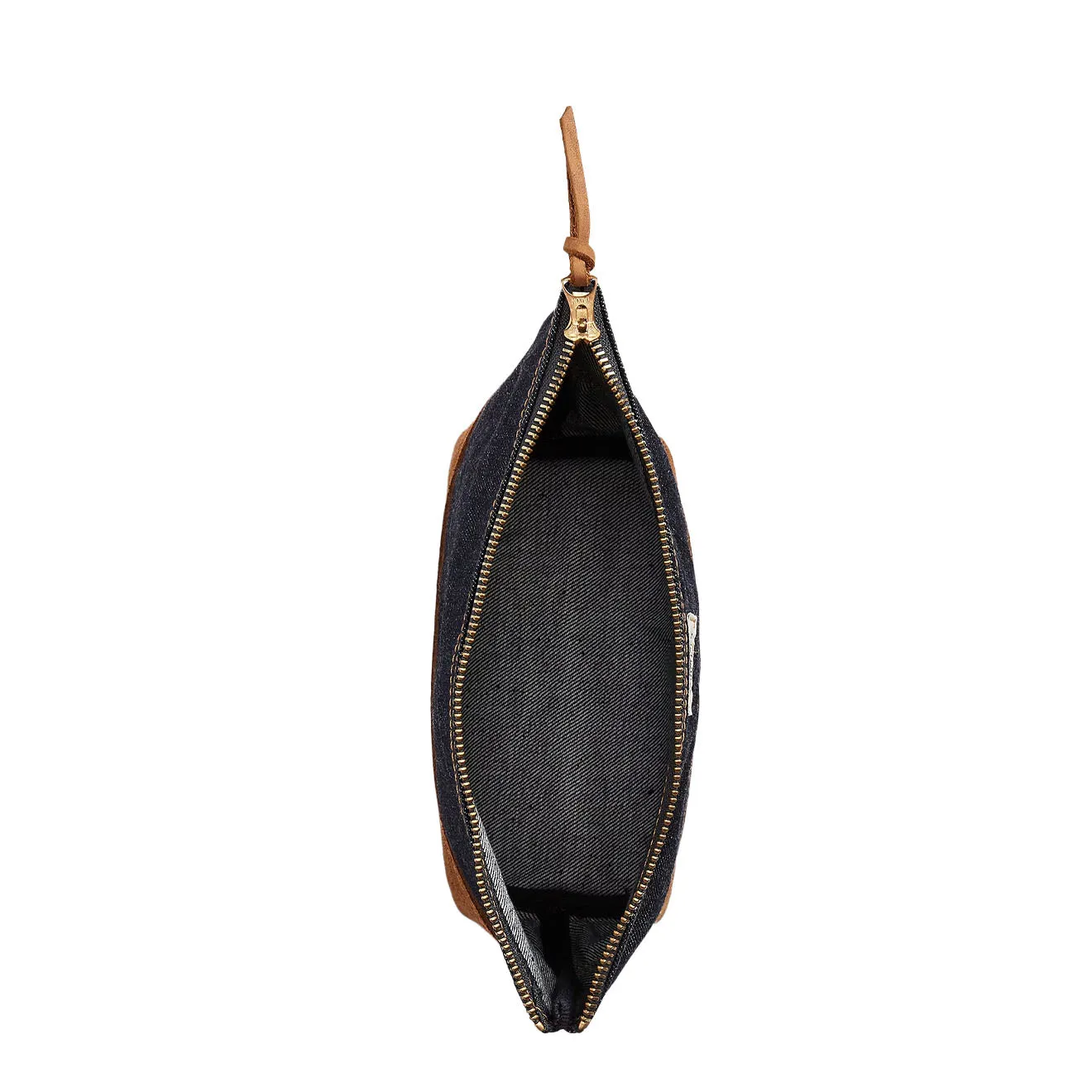 RRL By Ralph Lauren Suede-Trim Denim Pouch Indigo