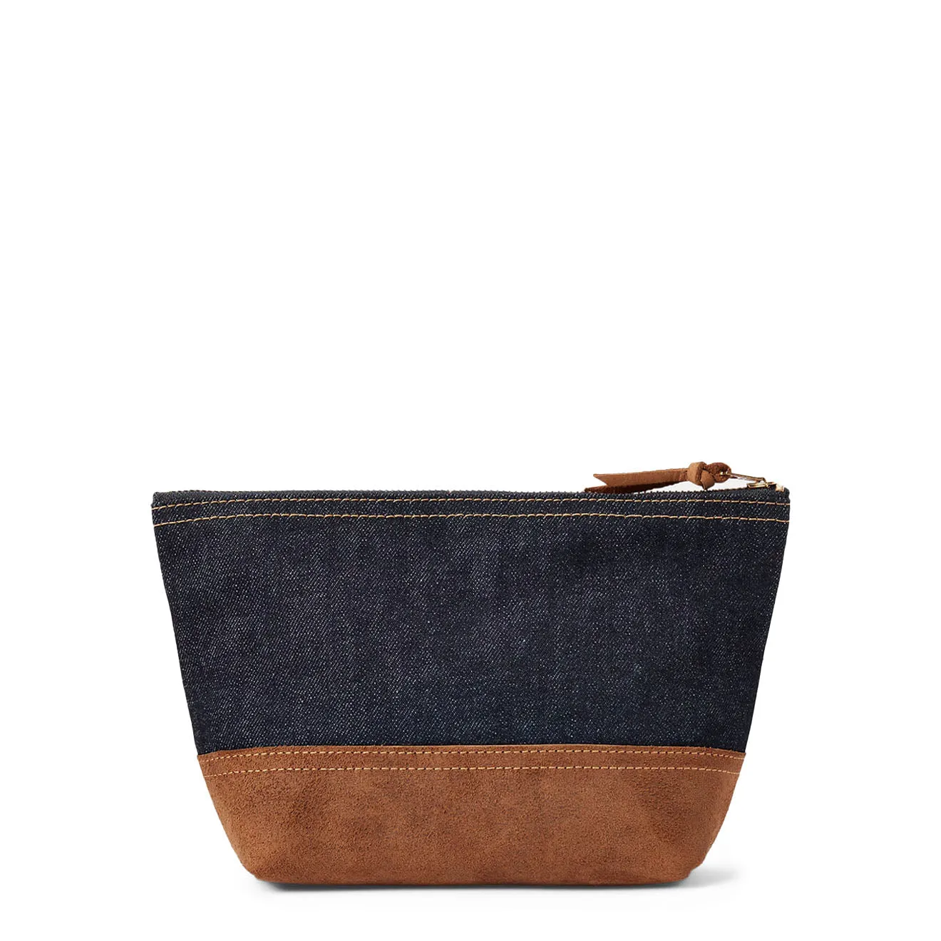 RRL By Ralph Lauren Suede-Trim Denim Pouch Indigo