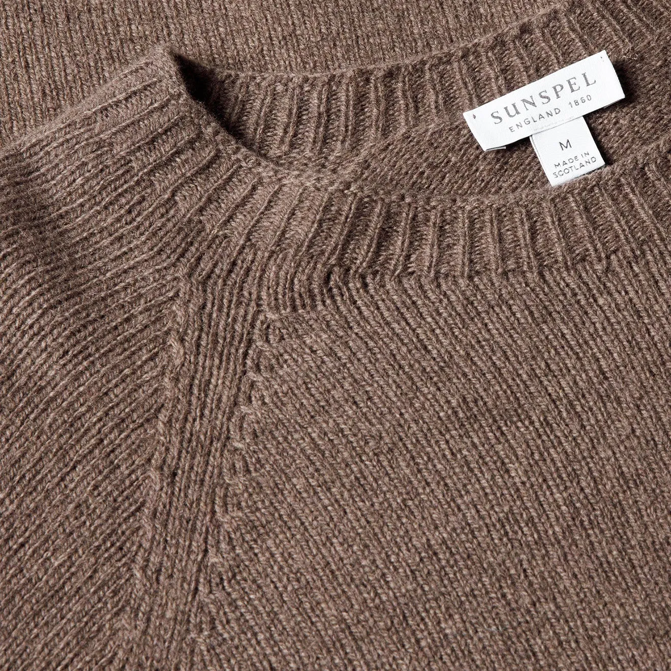 Sunspel Lambswool Crew Neck Knit Cedar