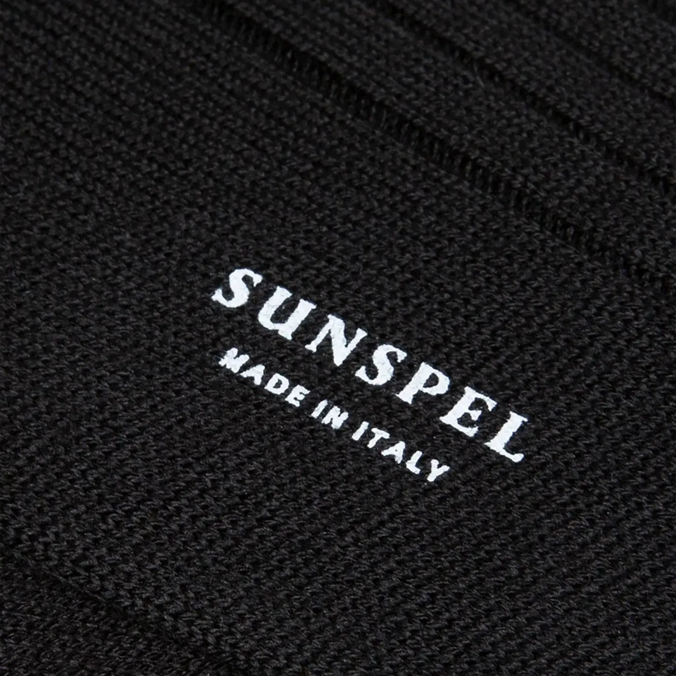 Sunspel Merino Wool Ribbed Socks Black