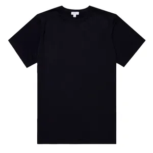 Sunspel Sea Island Crew S/S Knitwear Light Navy