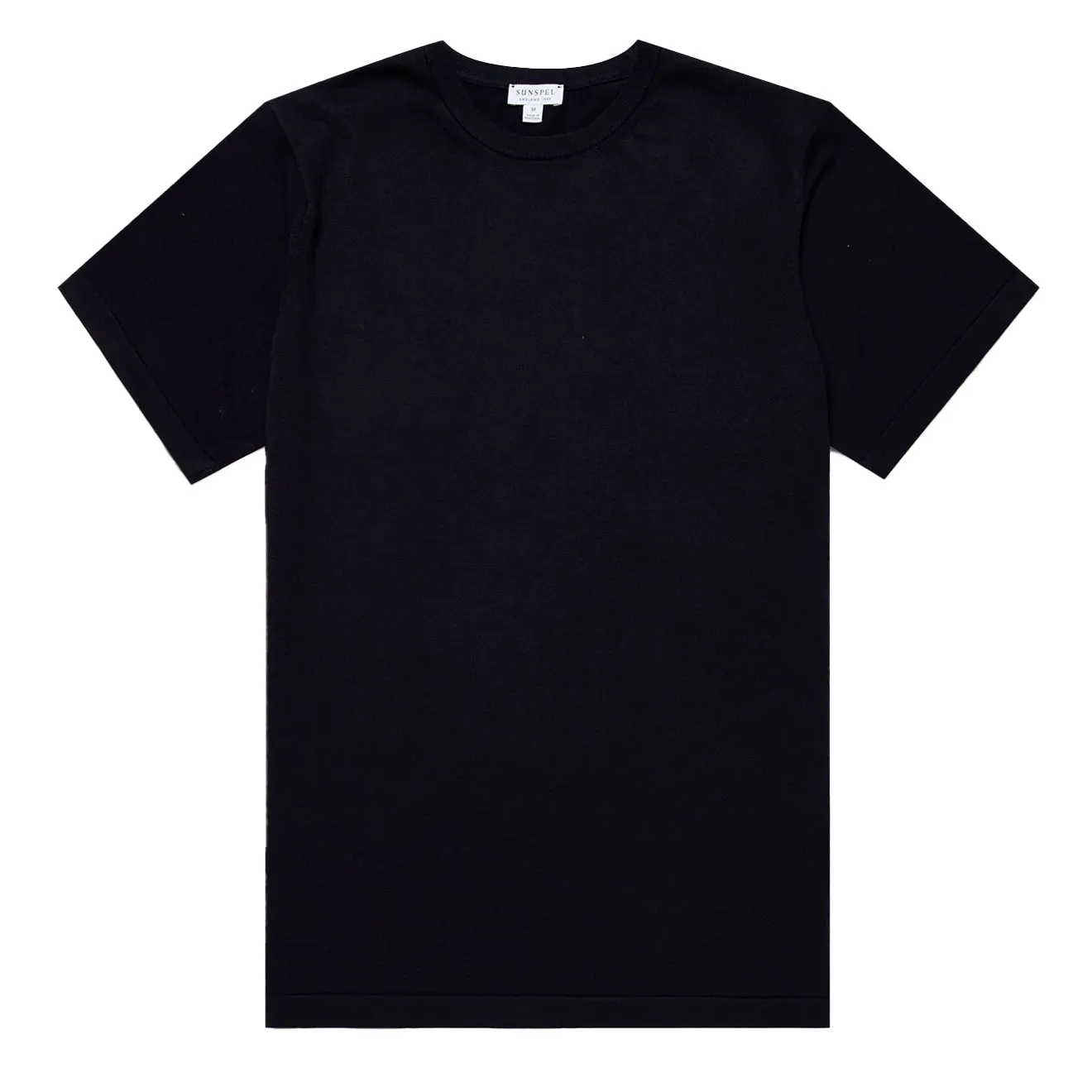 Sunspel Sea Island Crew S/S Knitwear Light Navy