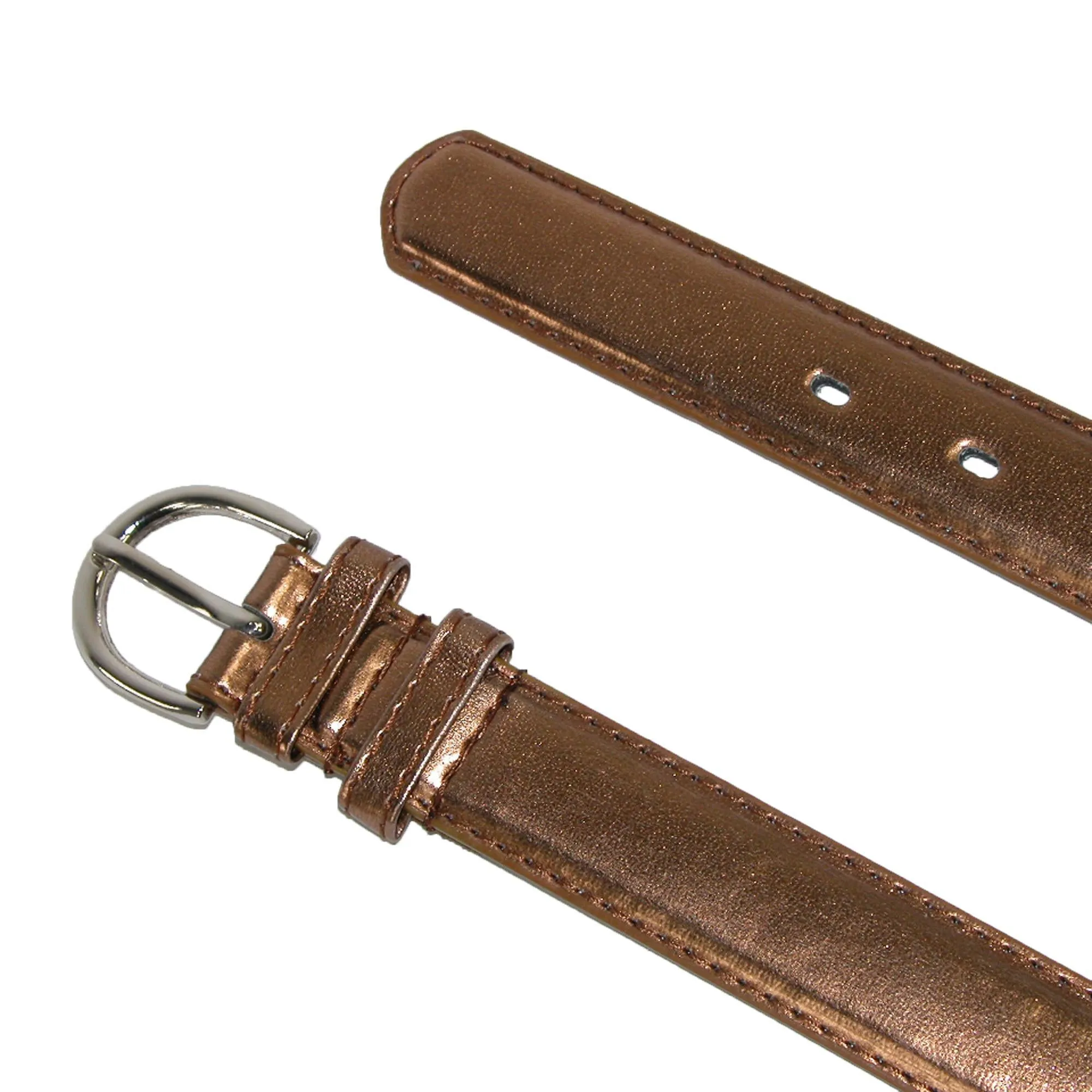 Women's Leather Metallic Dress Belt (Pack of 2 Colors)